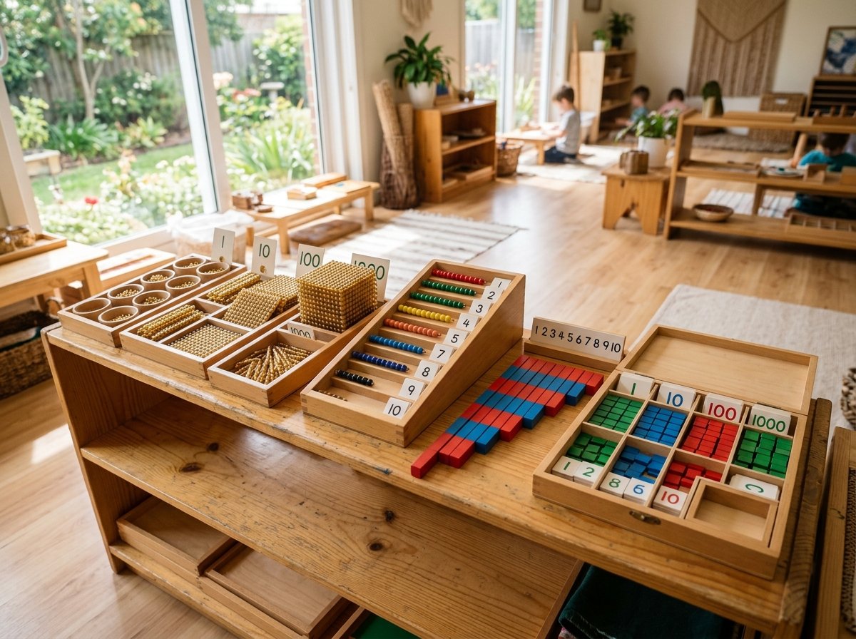 Montessori Mathematics Golden Beads and Number Rods